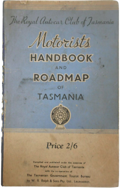 Vintage image of RACT Motorists Handbook and Roadmap of Tasmania