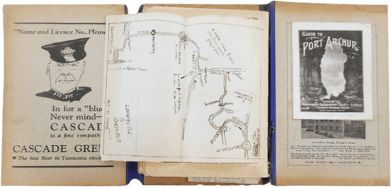 Vintage image of RACT Motorists Handbook and Roadmap of Tasmania